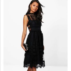 Black Midi Skater Dress